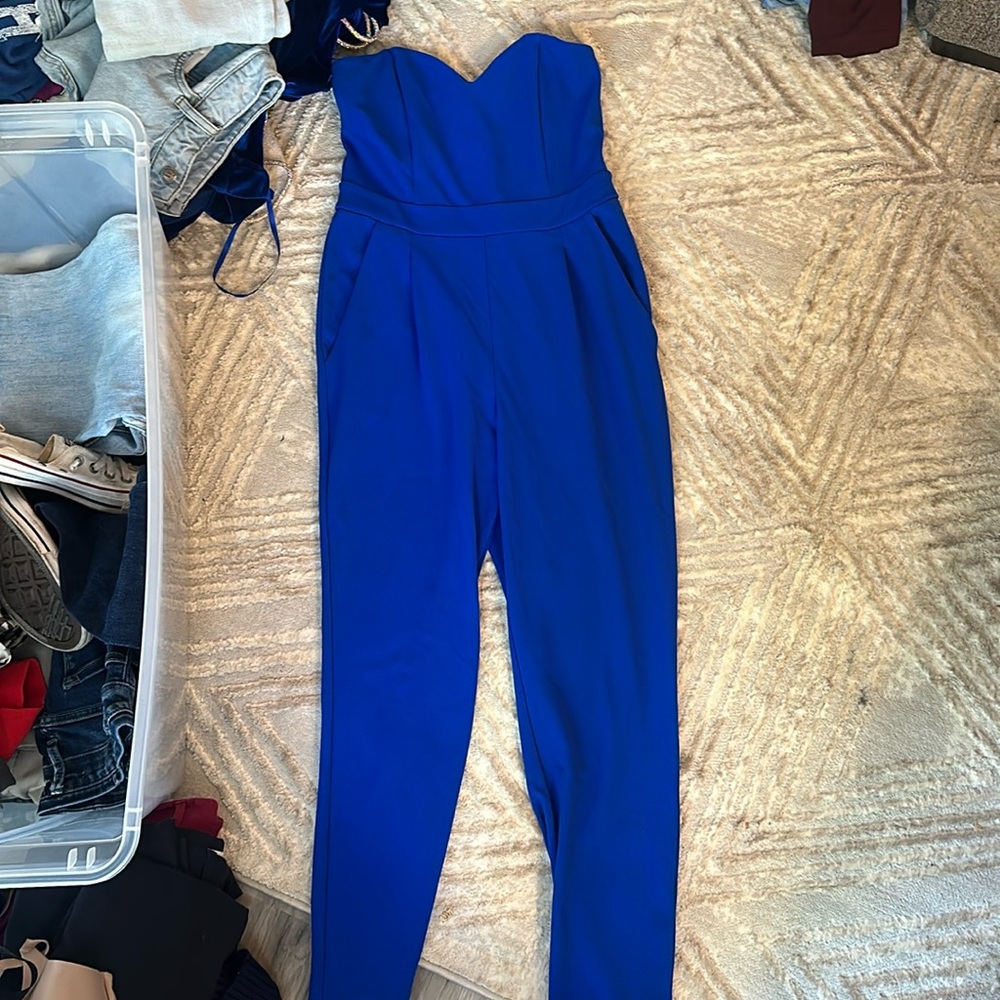 Bright blue jumpsuit
